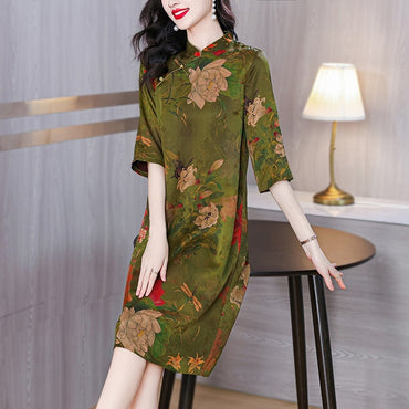 Summer Chinese Vintage Cheongsam National Style Dress