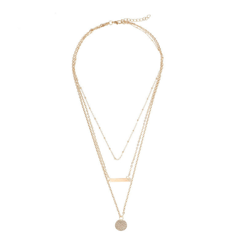 Simple And Simple Metal Multi-Layer Geometric Disc Pendant