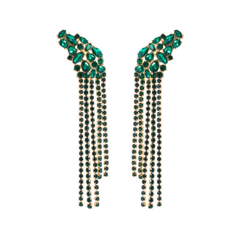 European And American Ins Earrings Exaggerated Long Alloy