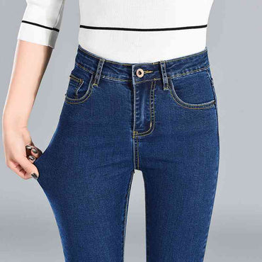 Jeans Trousers And Feet Pants Are Thin And Tight Elastic Women