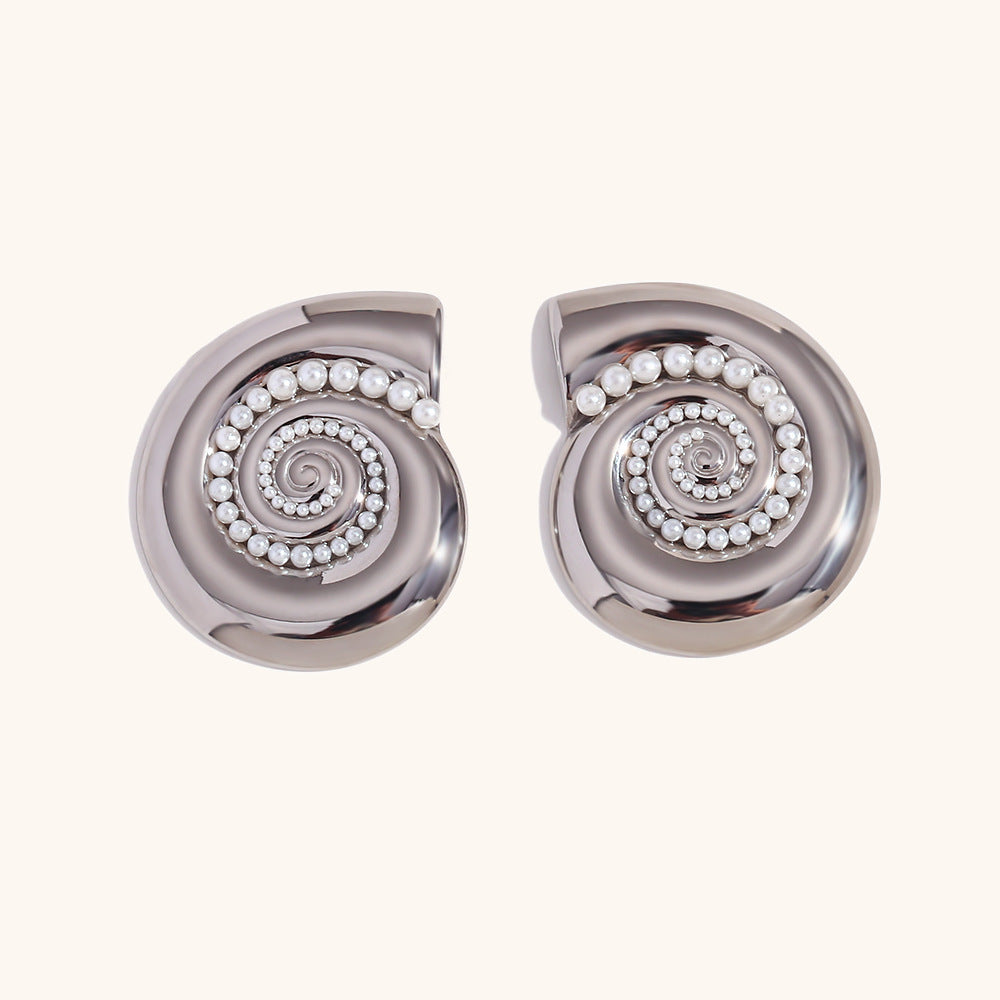 European And American Exaggerated Design Ornament Stainless Steel Plated 18K Jinhailuo Sticky Ear Studs