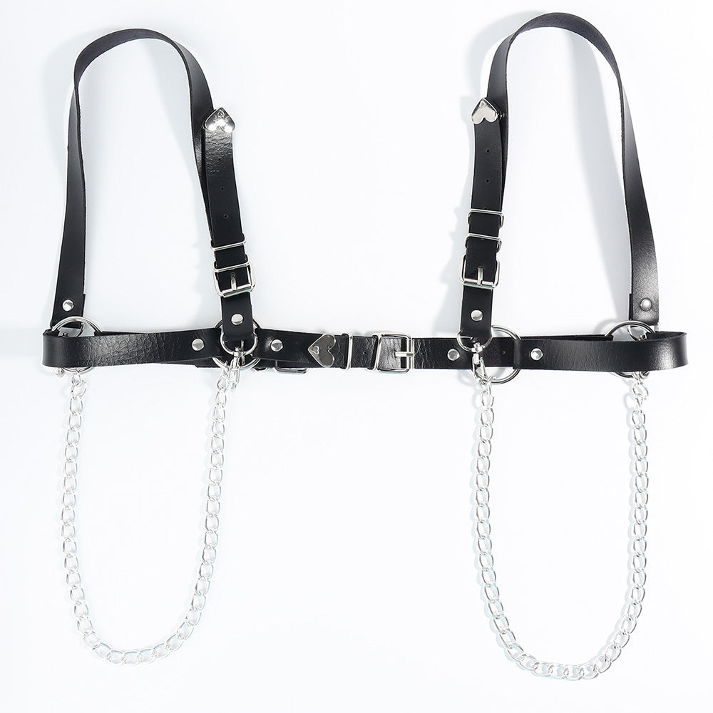Punk Darkwind Women's Belt Leather Functional Chain Love Belt Sexy Uniform Suspenders Harness Accessories