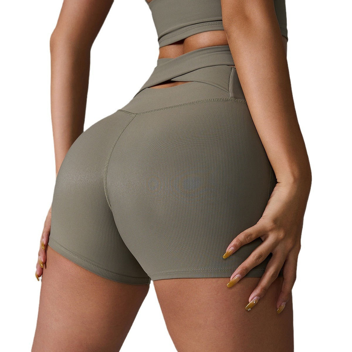 Back Cross High Waist Hip Lift Fitness Yoga Shorts Women - Chic Angle