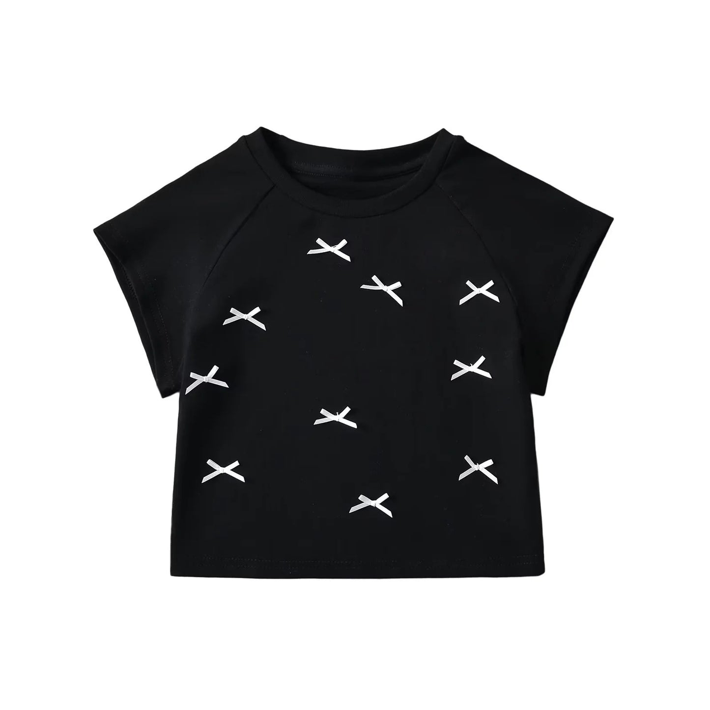 Women's Summer Hot Girl Round Neck Drop Shoulder Short Sleeve T-shirt