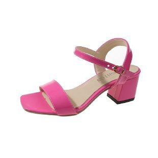 Buckle With Net Red Fairy Style Chunky Heel