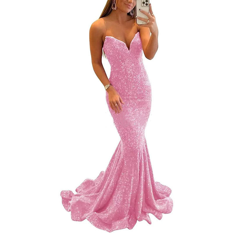 Sequin Evening Dresses For Women Formal Long Prom Party Gowns