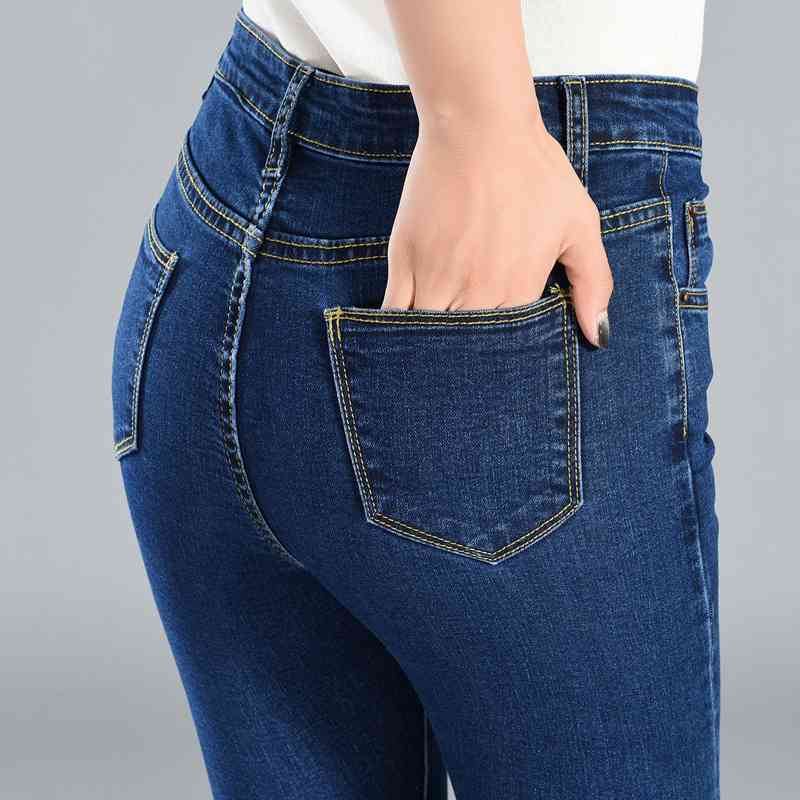 Jeans Trousers And Feet Pants Are Thin And Tight Elastic Women