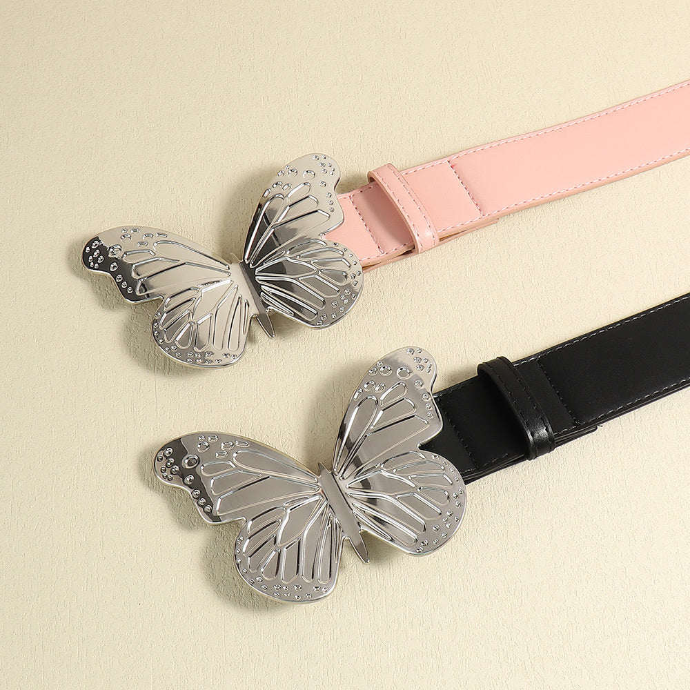 Women's Metal Large Butterfly Belt Simple Vintage Belt Sweet Trend Accessory