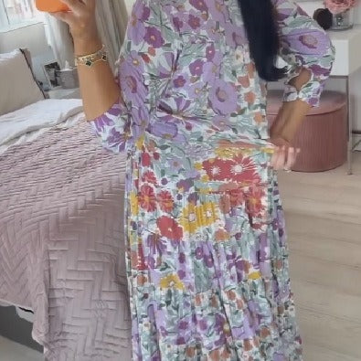 Plus Size Super Fairy V-neck Floral Dress Seaside Vacation Beach