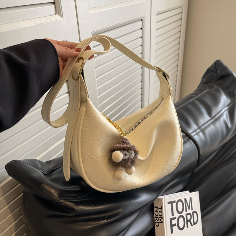 Fashion Trendy One-shoulder Messenger Bag Simple Niche Pu