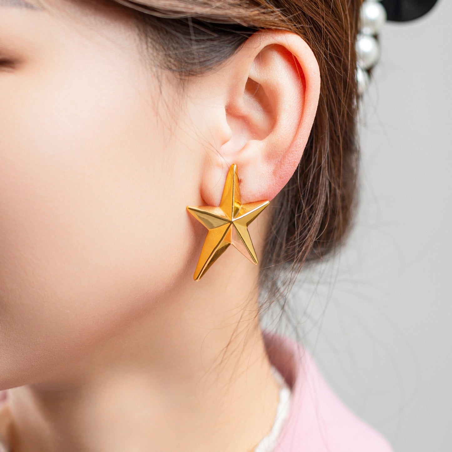 Fashionable Elegant High-grade Cold Style Niche Design Earrings Brass Plated