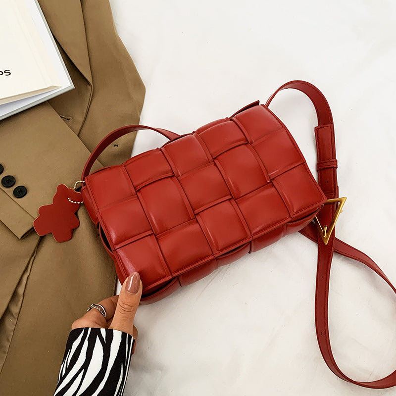Bag Autumn Winter New Women's Bag Ins Woven Single Shoulder Bag