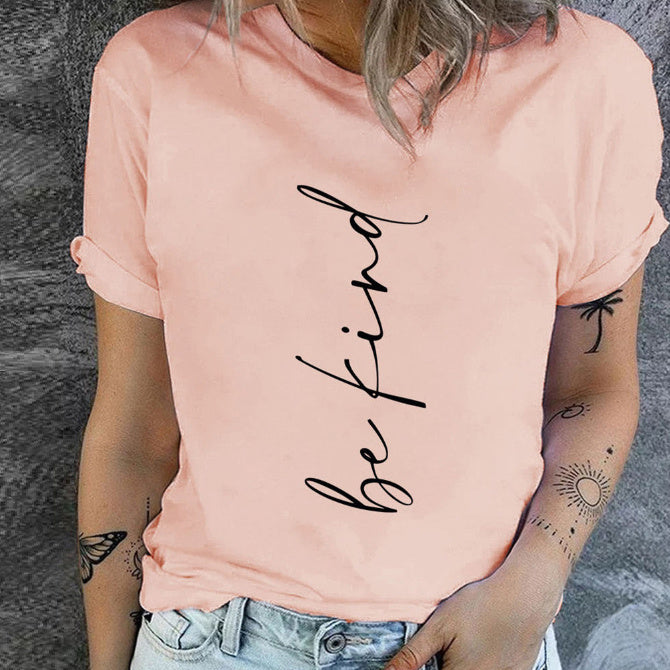 European And American Digital Printing Casual Round Neck T-shirt