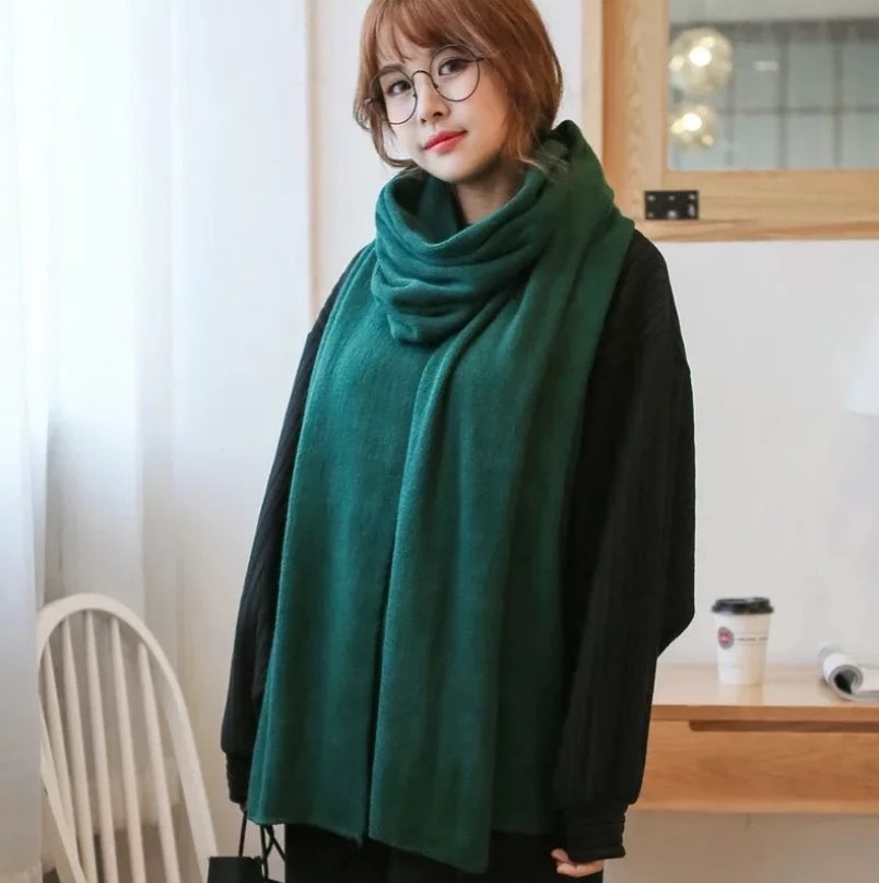 Scarf Female Winter Korean Version Of Knitted Wool Cashmere Scarf Shawl Men And Women Solid Color Wild Collar