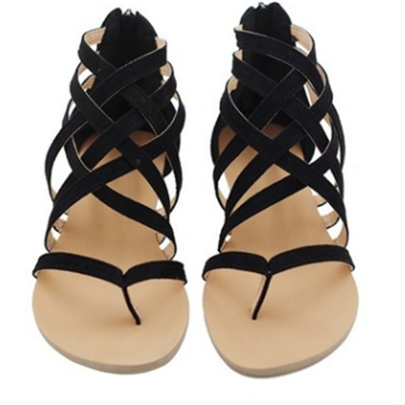 Flip-flops Flat Cross Straps European And American Roman Sandals