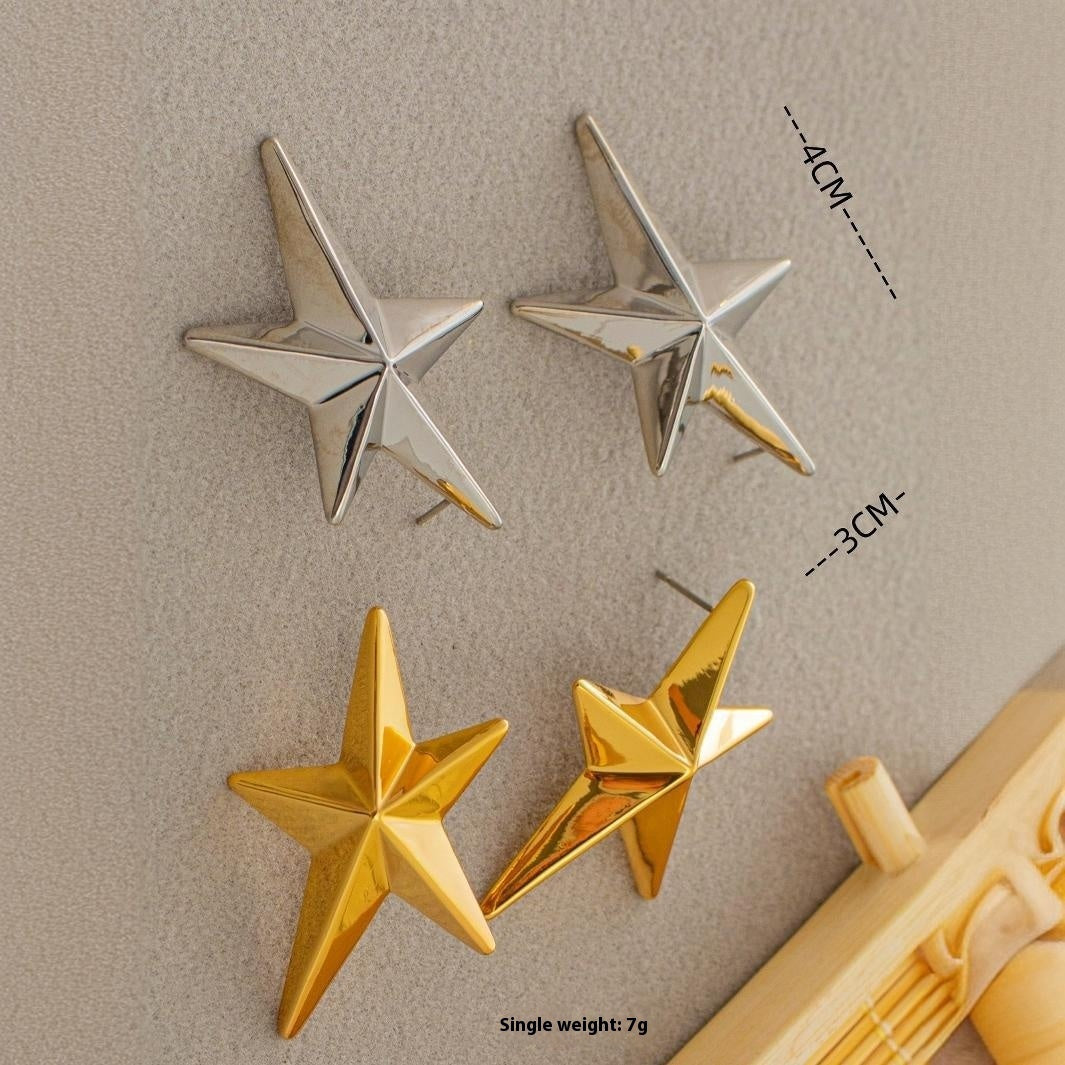 Fashionable Elegant High-grade Cold Style Niche Design Earrings Brass Plated