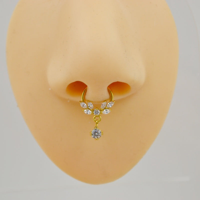 316L Medical Steel New Zircon Nasal Septum Nail