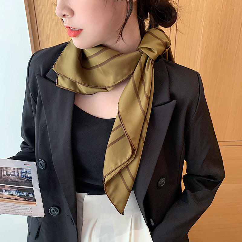 Retro Temperament Silk Scarf Women Wild Simple Sunscreen Travel Headscarf