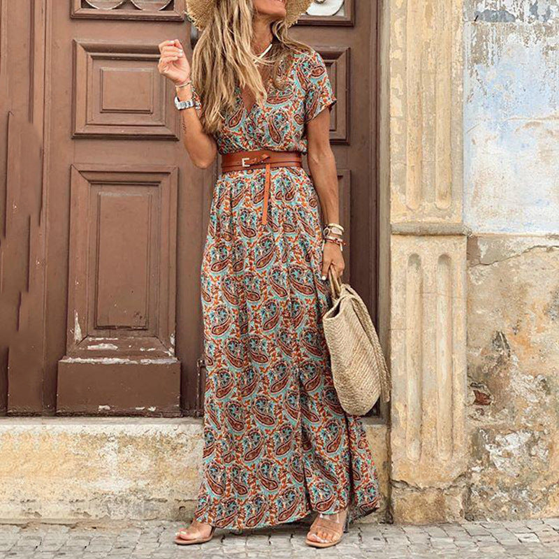 Seaside Beach Vacation Simia Printed Ladies Dress