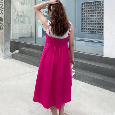 Women''s New Fat Mm Sling Detachable Bra Off Shoulder Waist Korean Dress