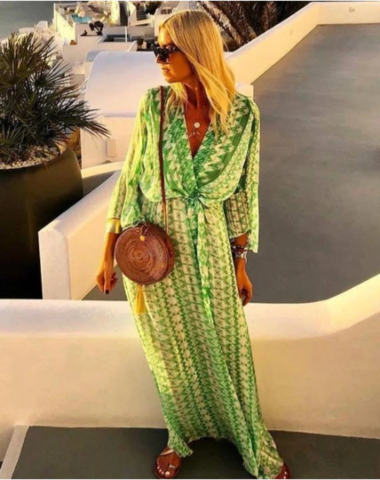 Bohemian Print Long Skirt Vacation Beach Skirt Casual Summer New Ladies Dress