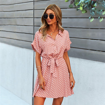 Polka Dot Waist Dress A-line Skirt