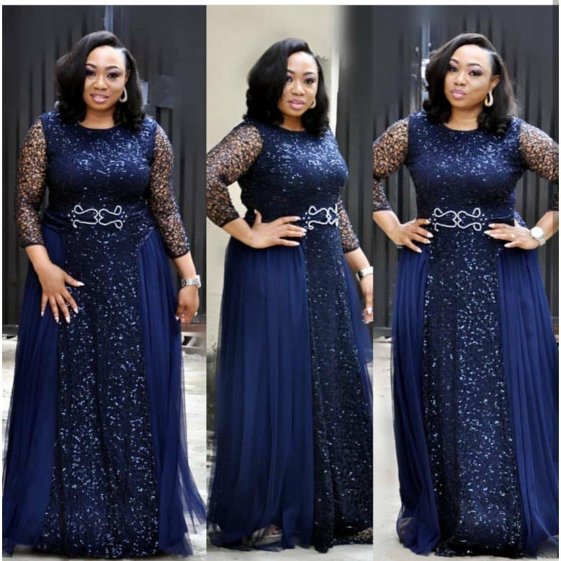 Woman Dresses Lace Navy Blue Red