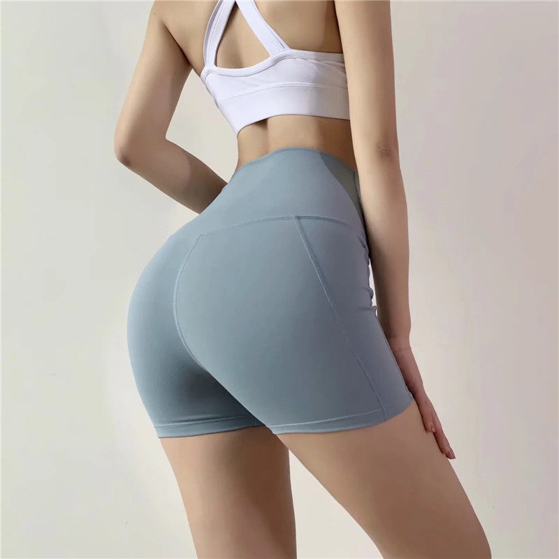 High waist ladies yoga shorts