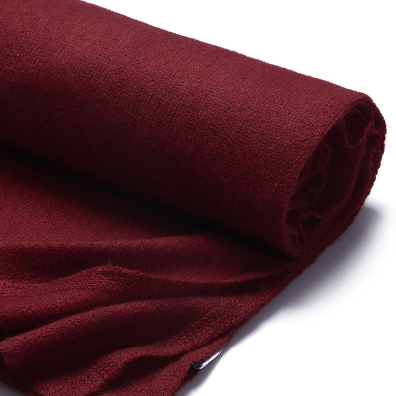 High-end Cashmere Scarf Women Double-sided Solid Color