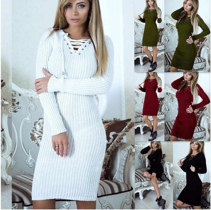 Warm bag hip midi dress