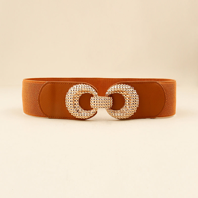 Fashionable loose tight weave female girdle elastic contracted tie-in overcoat dress single circle female waist seal