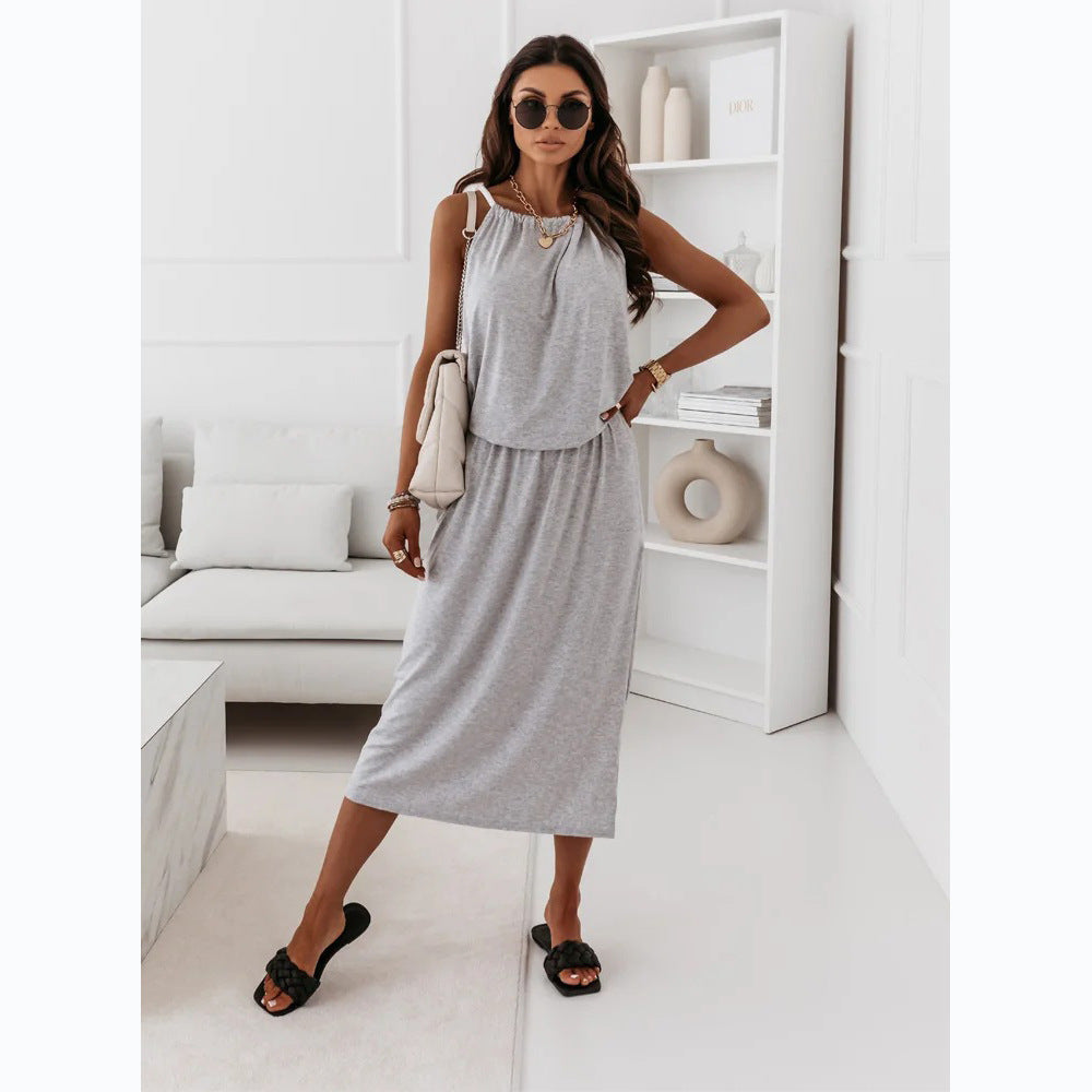Casual Fashion Street Personalized Halter Midi Dress