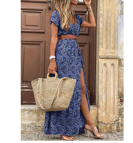 Seaside Beach Vacation Simia Printed Ladies Dress