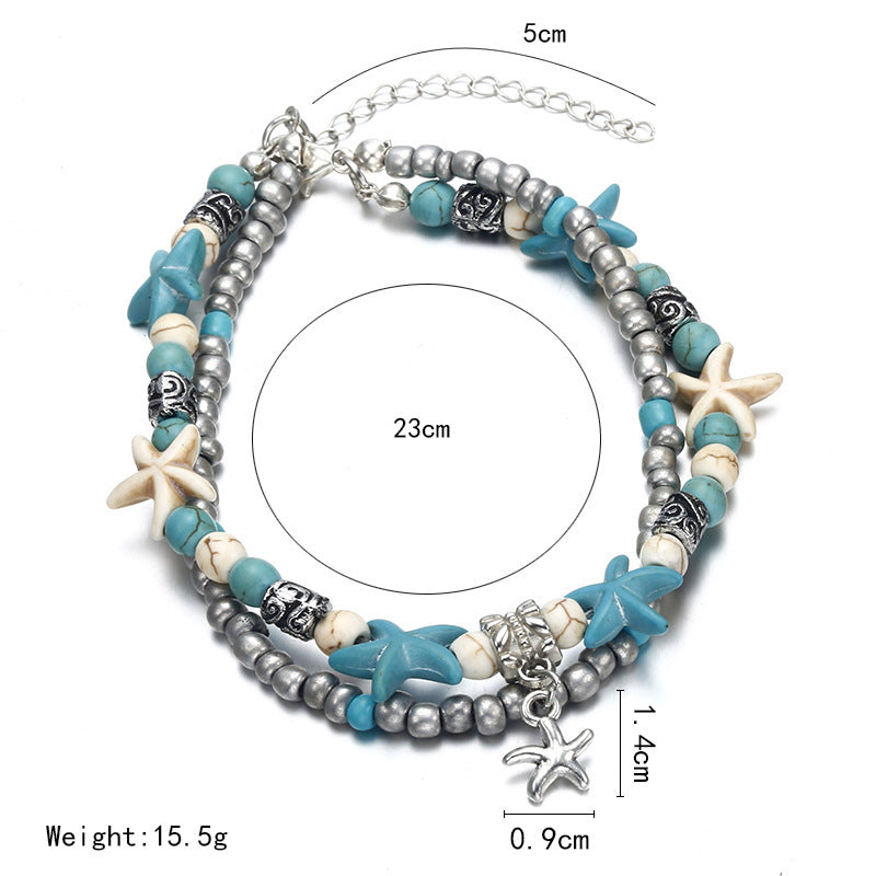 Little Starfish Pendant Starfish Rice Beads Beach Bracelet