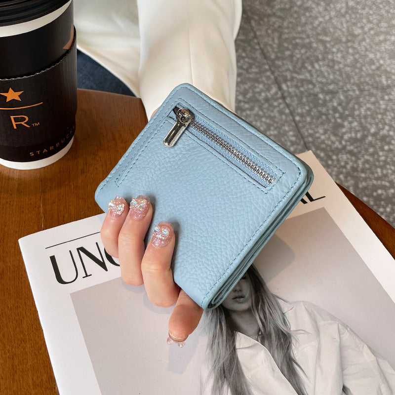 Women's Short Leather Wallet Large Capacity