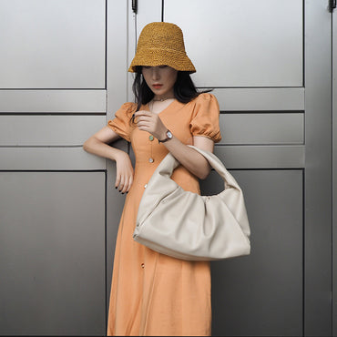 Women's Leather Bag Single Shoulder Underarm Cloud Bag