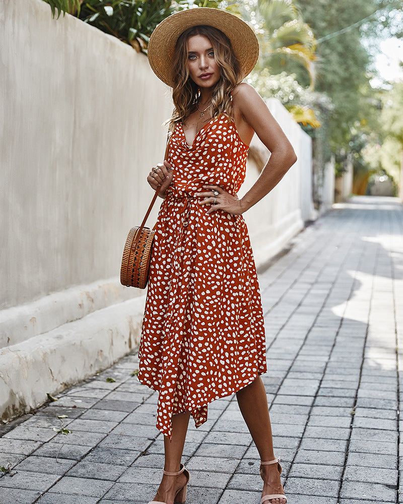Explosion style dress vacation storm point skirt