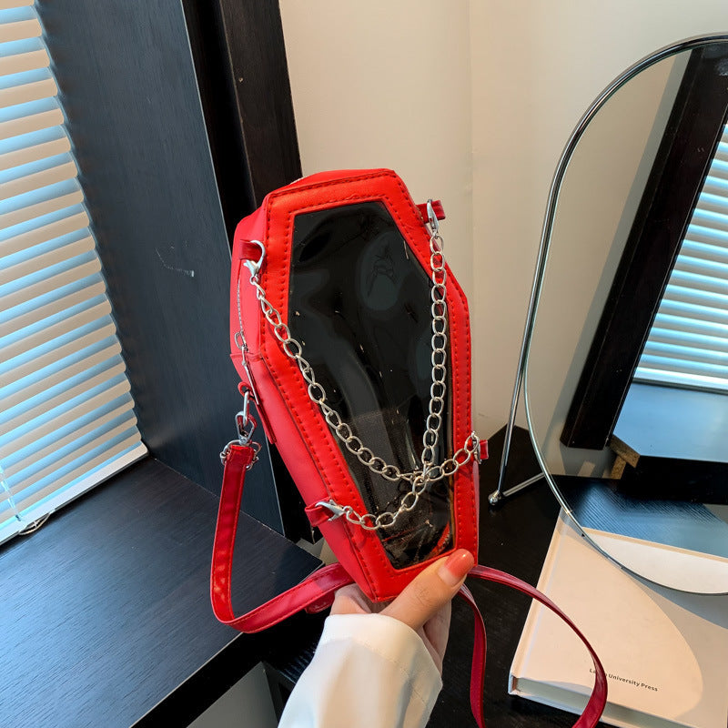 European And American Style PVC Mirror With Chain Shoulder Bag