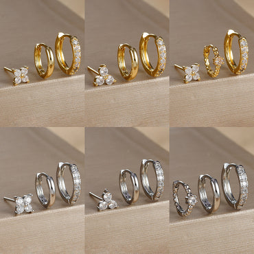 Fashion Simple Simple Bracelet Micro-inlaid Zircon Earrings