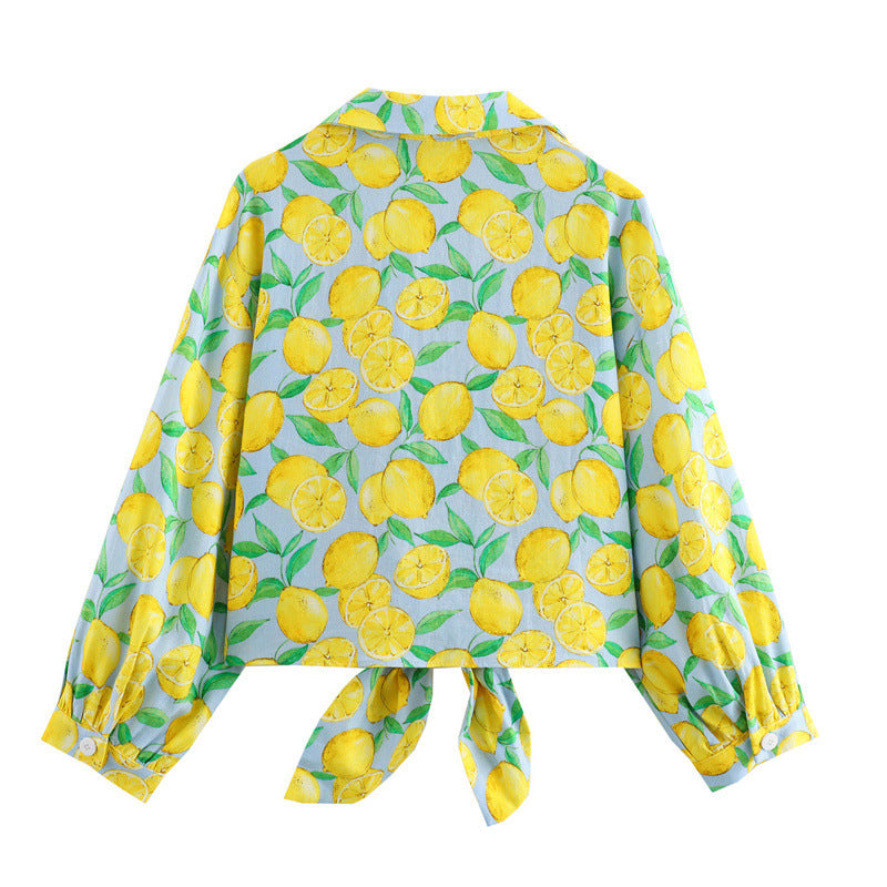 Linen Printed Bow Tie Top Linen Printed Shorts Suit