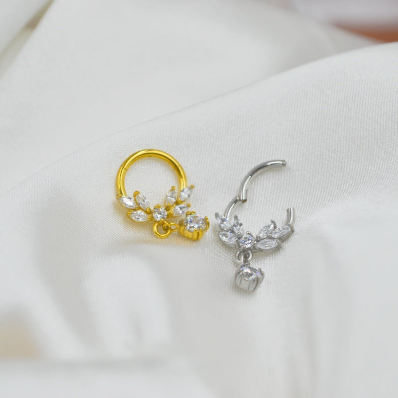 316L Medical Steel New Zircon Nasal Septum Nail