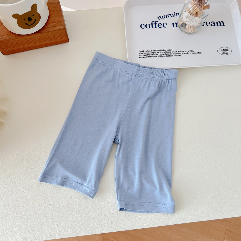 Thin Girls' Shorts Ice Silk Safety Pants Children