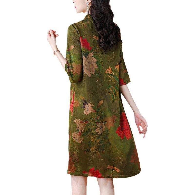 Summer Chinese Vintage Cheongsam National Style Dress