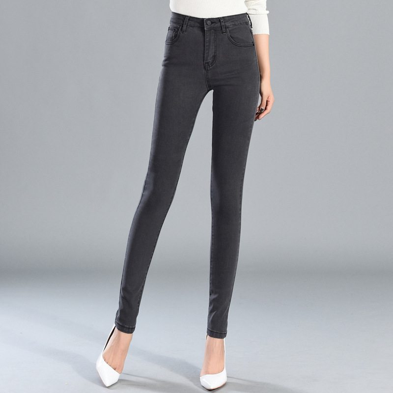 Jeans Trousers And Feet Pants Are Thin And Tight Elastic Women