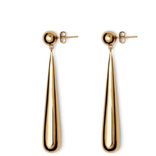 Long Water Drop Earrings Fashion Cold Wind Steel Drop Earrings Smooth Stainless Steel Long Ear Water Drop Earrings For Women