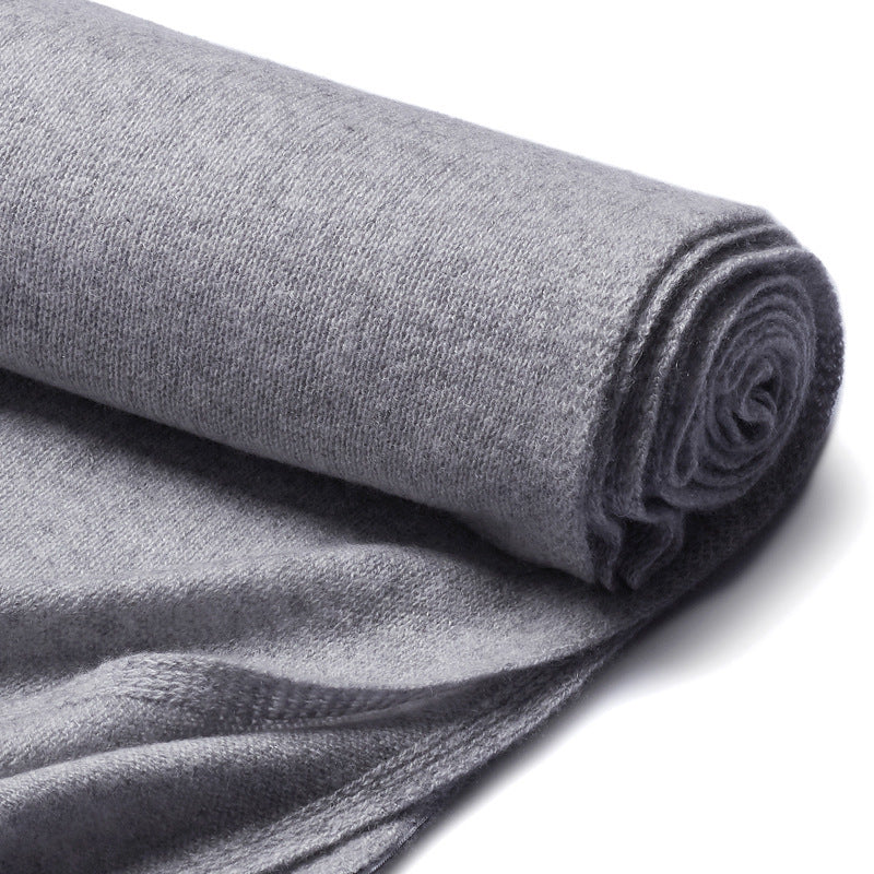 High-end Cashmere Scarf Women Double-sided Solid Color