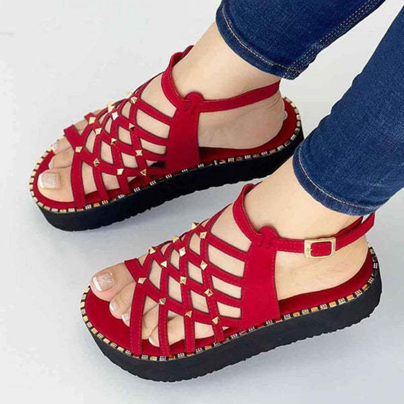 Thick Sole Rivet Summer Fashion Personality Roman Sandals