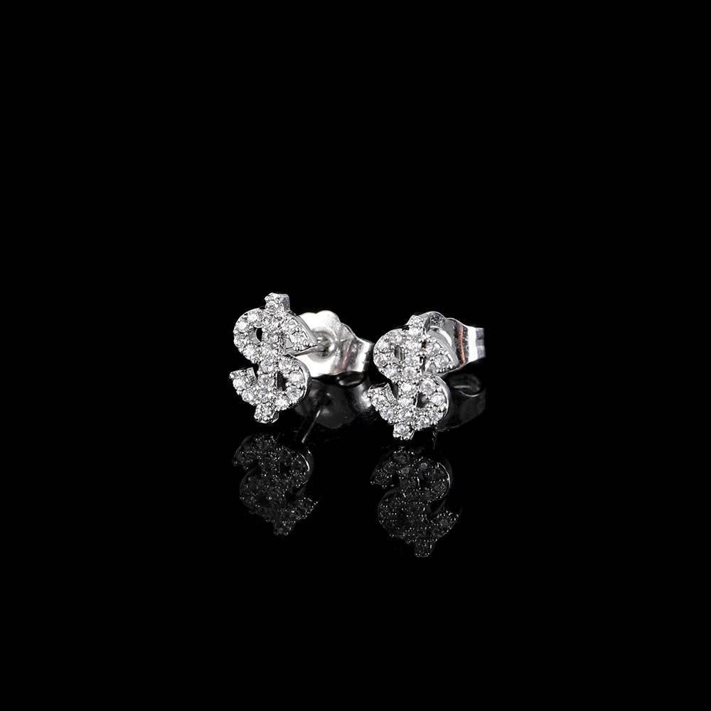 Simple Personality Copper Earrings Studded With Zircon