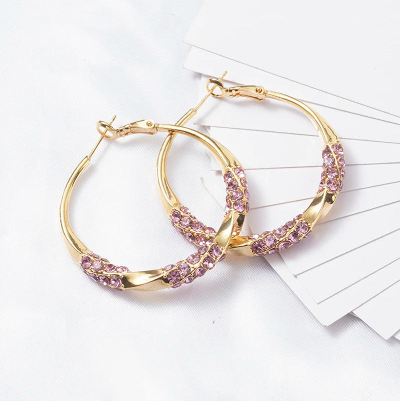 Fashion Circle Zircon Earrings Special-interest Design