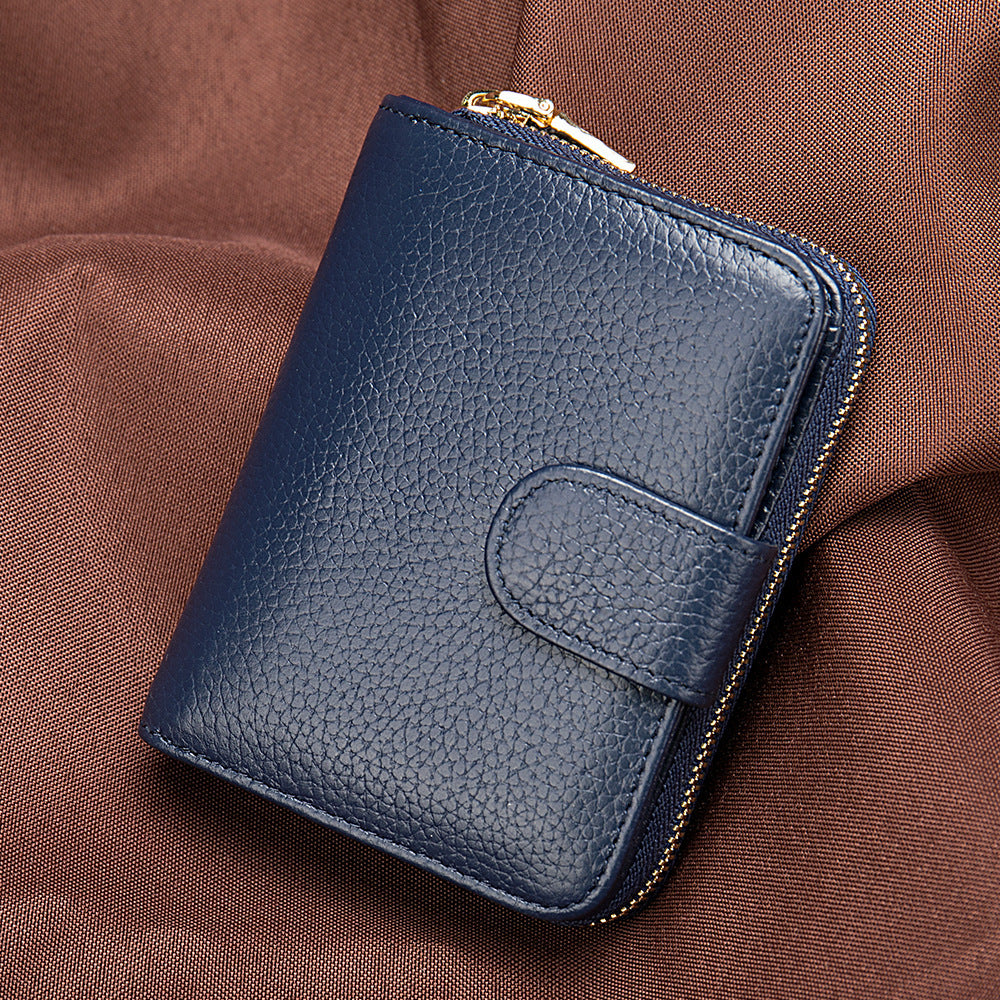 First layer cowhide Korean style ladies wallet